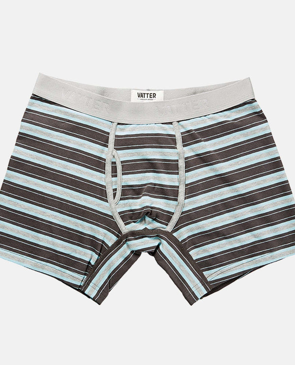 Boxer Brief "Classy Claus" Grey/Charcoal/Blue Stripes