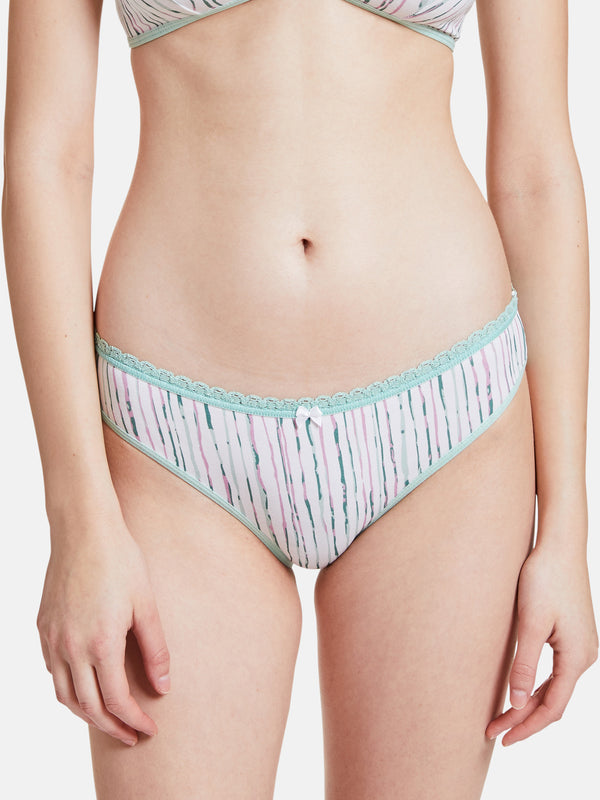Bikini Slip "Steady Suzie" Mint Stripes