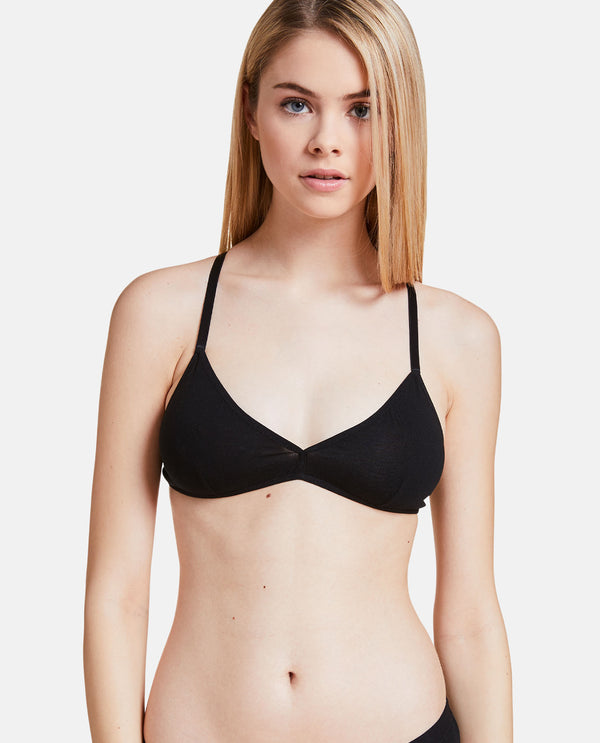 Triangle Bra "Fine Frida" Black Crossback