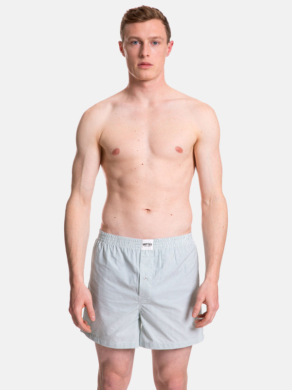 Boxer Short "Loose Larry" Green/White Stripes