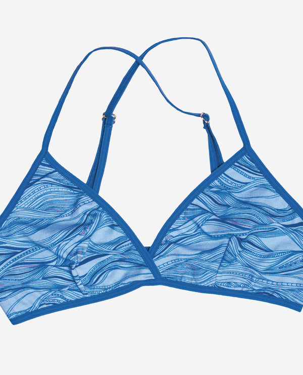 Triangle Bra "Fine Frida" Blue Waves