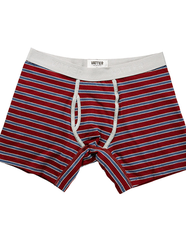 Boxer Brief "Classy Claus" Red/Blue/Grey Stripes