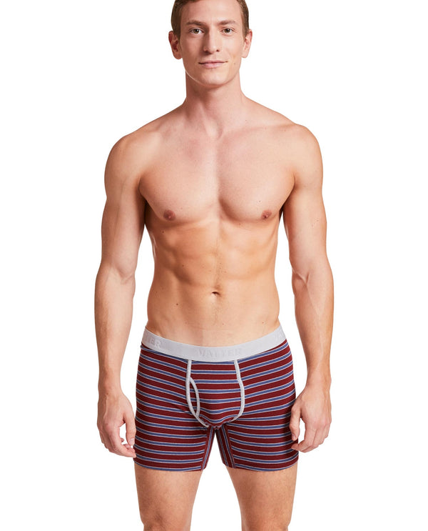 Boxer Brief "Classy Claus" Red/Blue/Grey Stripes